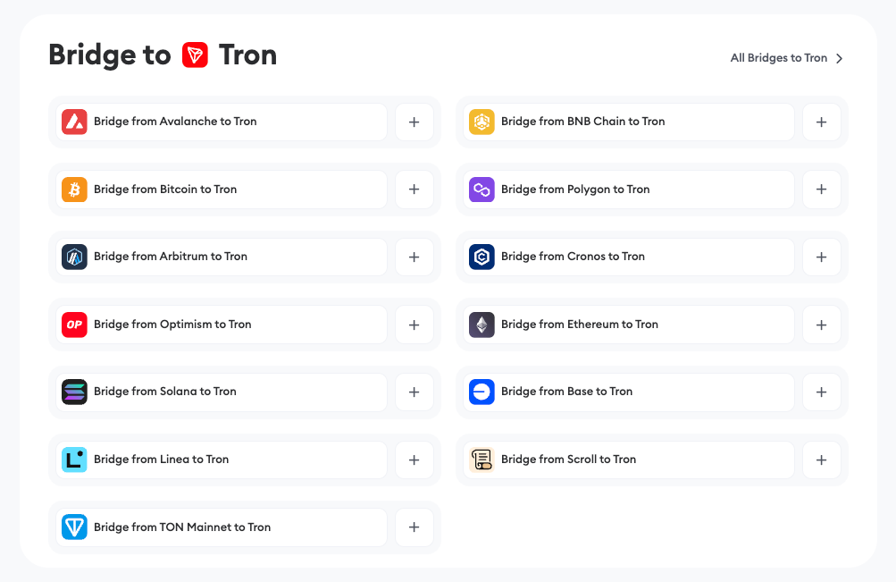 Discover the variety of Defiway blockchain bridges to Tron. Enjoy the lowest fees, fast speed, and outstanding premium customer service